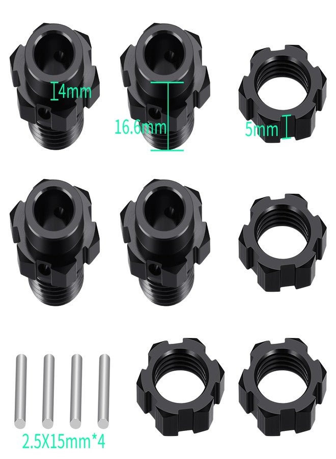 JGGZONE 4Pack JGGZONE RC Aluminum 17mm Splined Wheel Hex Hubs Adapter Extended Wheel Hub Drive with Nuts Compatible with 1/8 ARRMA KRATON V4 V5 Upgrade Parts - Image 2